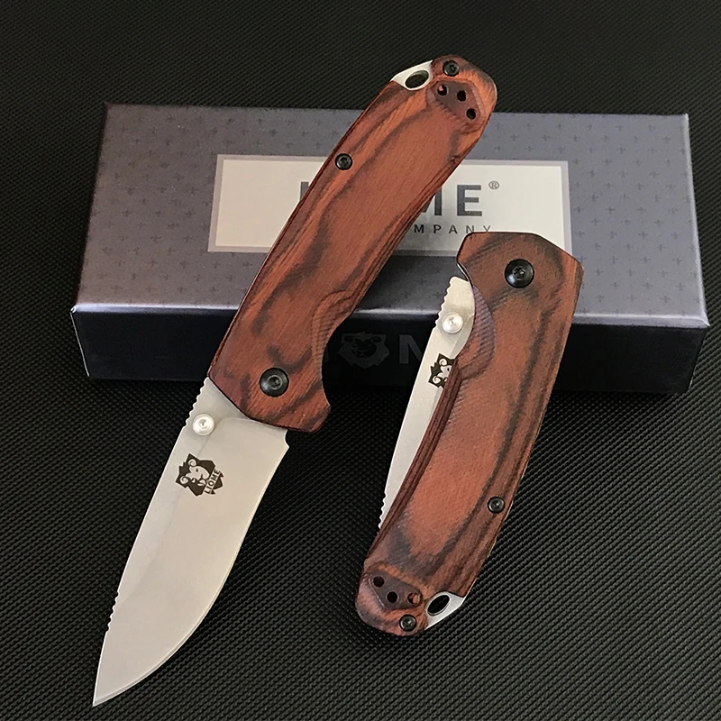 

Wooden Handle Liome 15031 AXIS Tactical Folding Knife Outdoor Camping Saber Survival Self-defense EDC Pocket Knives