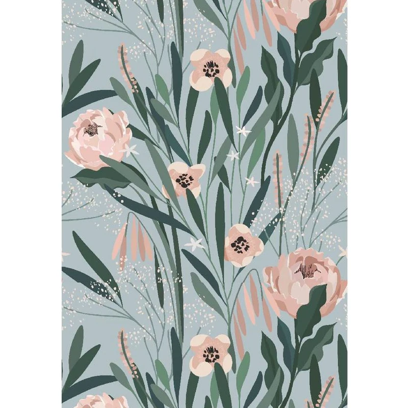 

Обои с красными цветами, самоклеящиеся виниловые обои с изображением розы и зеленых листьев, настенные наклейки для спальни, украшение для ...