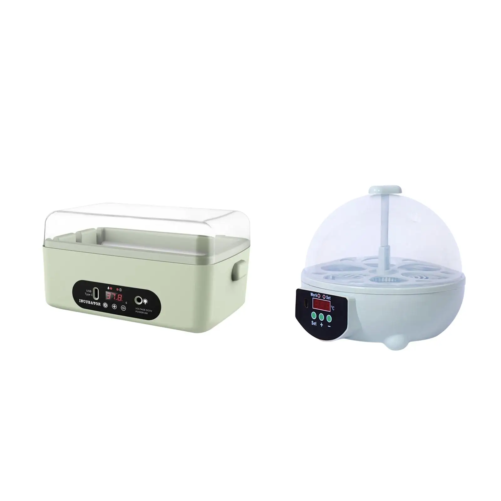 

Mini Egg Incubator Egg Turner Tray Hatching 6 Eggs for Quail