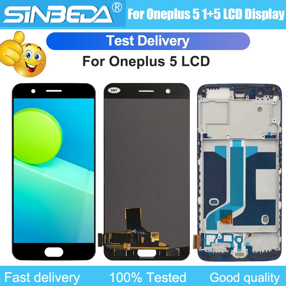 ЖК-дисплей 5 дюймов Super AMOLED для Oneplus A5000 сенсорный экран с дигитайзером и рамкой