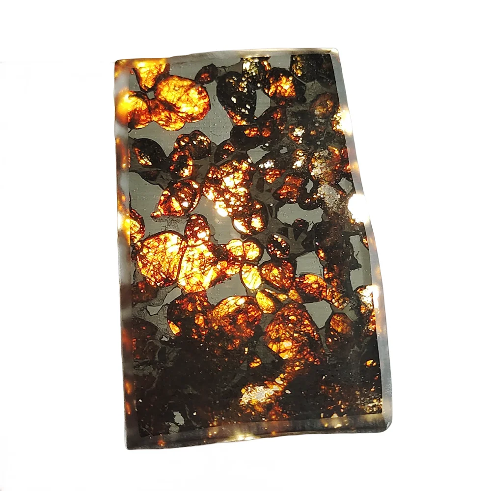 

16.2g SERICHO Pallasite Olive Meteorite Slices Olive Meteorite Specimen Natural Meteorite Material - From Kenya - QA302
