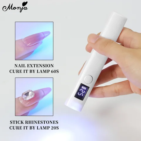 Monja портативный мини-Сушилка для ногтей Лампа Белый светодиодный фонарик со светодиодным дисплеем Быстрый УФ-гель лак сухой светильник инструменты для маникюра