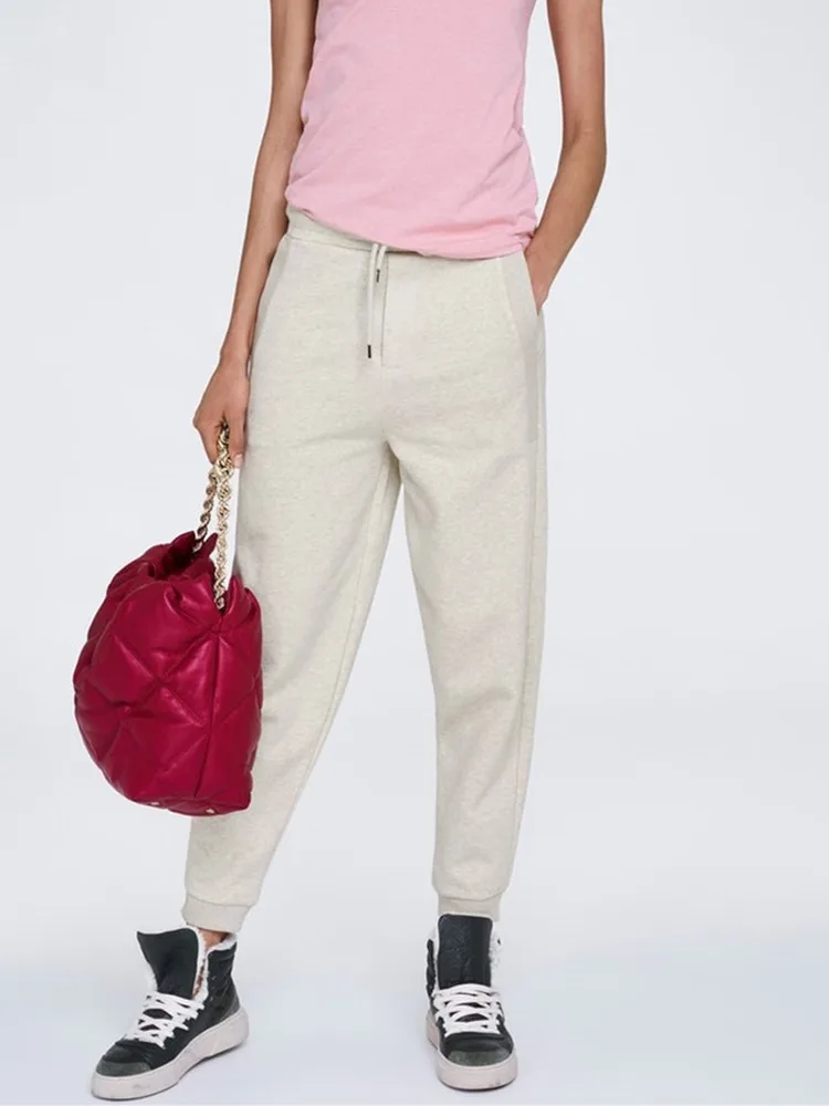 

Women Drawstring Long Sweatpants Elastic High Waist Female Casual Loose Sports Trousers for Fall 2021