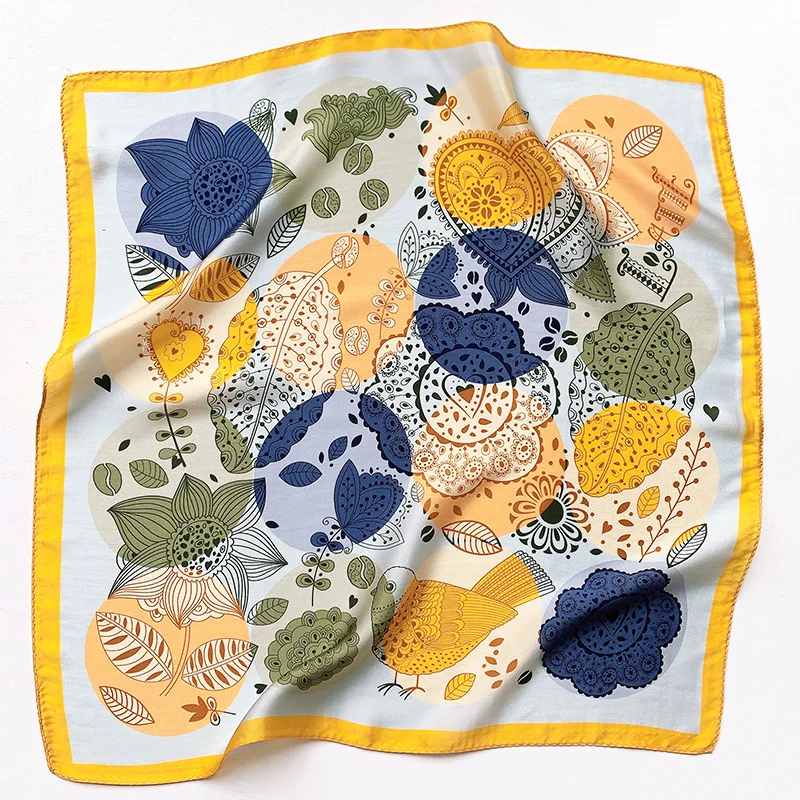 

2022 натуральный шелк, квадратный шарф, женский маленький шейный ободок, фуляр, бандана, шарфы, женский летний шейный платок, женский шейный пл...