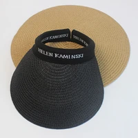 summer straw visors hat women beach sun hats big brim ladies girls parent child foldable shade empty top cap chapeau femme