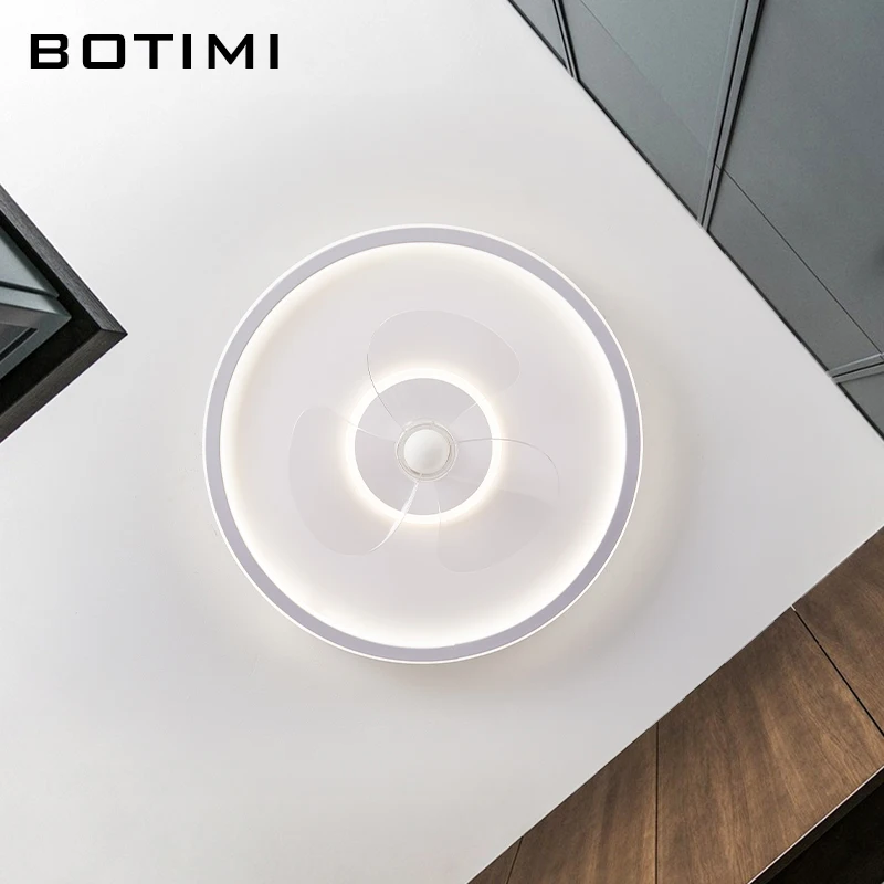 Потолочный вентилятор BOTIMI 450 мм с регулируемой яркостью и подсветкой современный