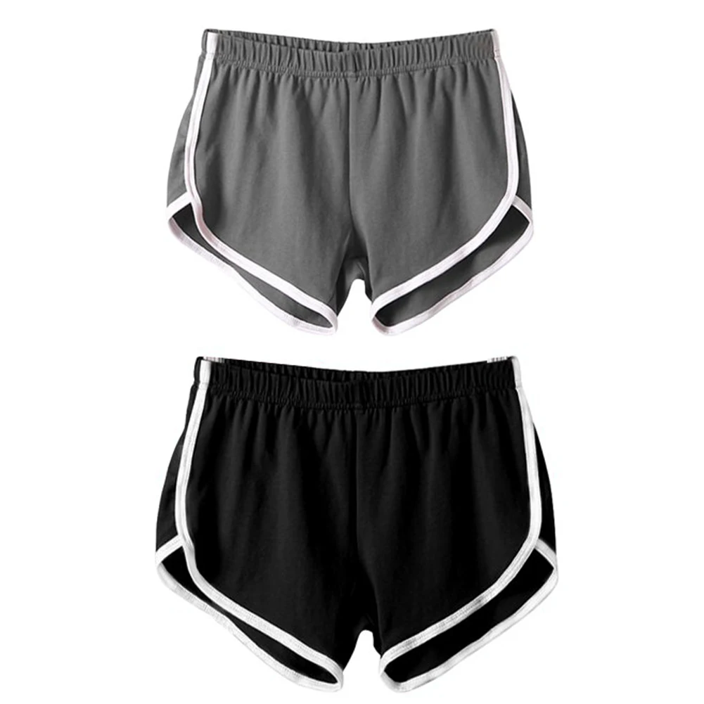 

2Pcs Women Casual Lounge Jogging Summer Beach Hot Pants Yoga Shorts Striped Low Waist Home Gym Spandex Fitness Daily Running