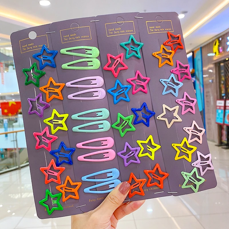 

2/10/20 Pcs/Set Children Cute Colors Star Ornament Hair Clips Women Girls Sweet Barrettes Hairpins Kids Hair Accessories Baby