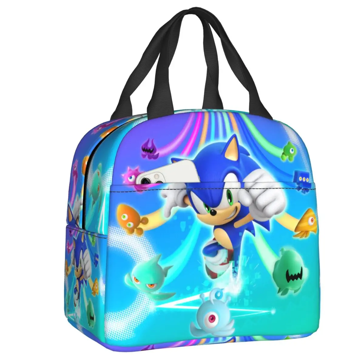 

Anime Game Sonics Lunch Bag Waterproof Insulated Cooler Thermal The Hedgehog Movie Lunch Box For Women Children Food Picnic Bags