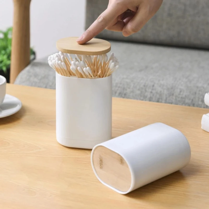 

Toothpick Box Cotton Swabs Holder Tooth Pick Automatic Dispenser Press Can Living Room Kitchen Accessories Cotton Bud Container