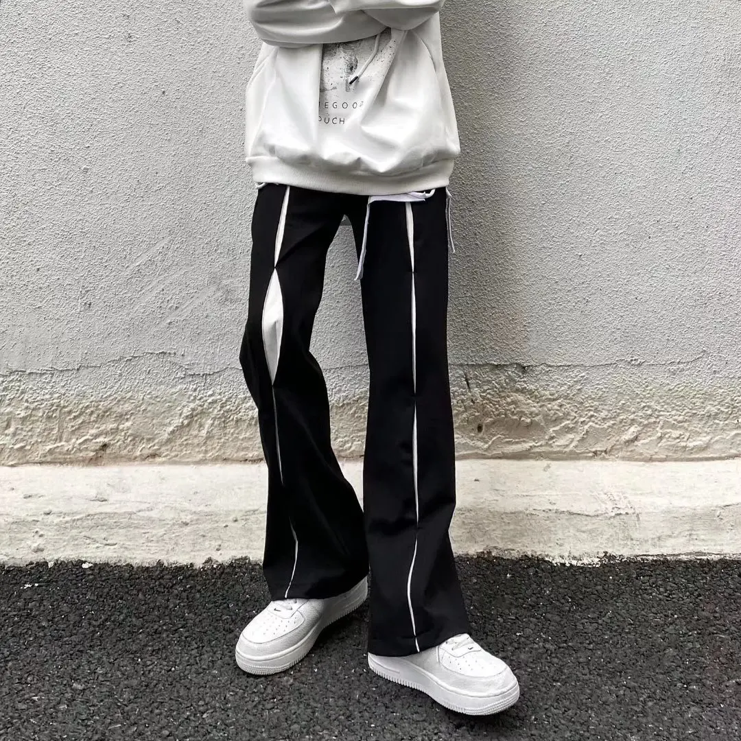 

Брюки-джоггеры унисекс, однотонные, с широкими штанинами, с высокой талией, в японском стиле, повседневные, 2021