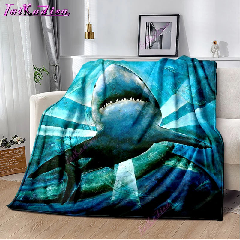 Плед с челюстями мягкое Флисовое одеяло акулой для кровати и путешествий |