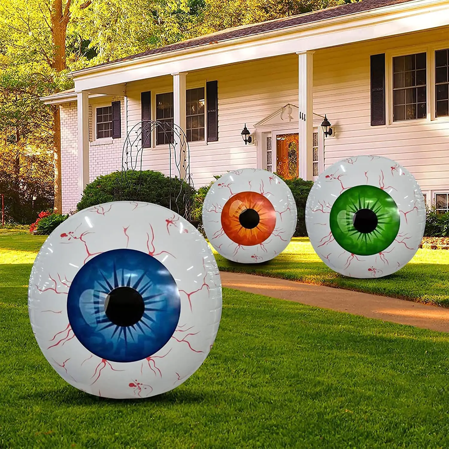 

22In Halloween Party Eyeball Pumpkin Balloons Inflatable 4D Eyeball Balloons Decoration For Scary Cosplay Theme Party Decor