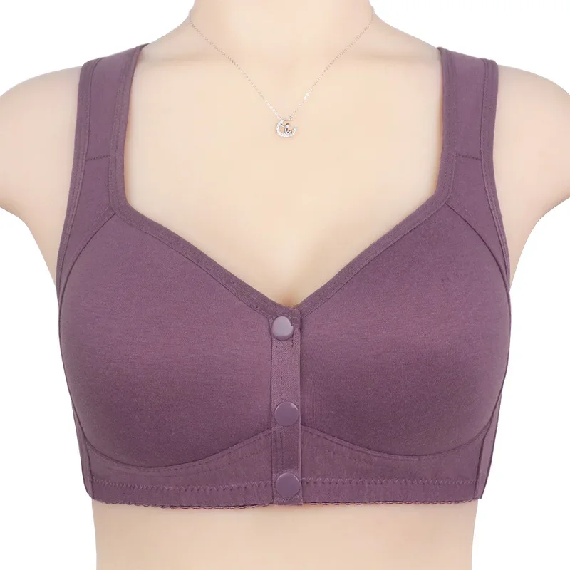 Фото Gobetter 36-52 BCD, нижнее белье на пуговицах спереди, бюстгальтер для женщин, мягкие хлопковые бюстгальтеры среднего возраста без стального кольца, бюстгальтер пуш-ап №1