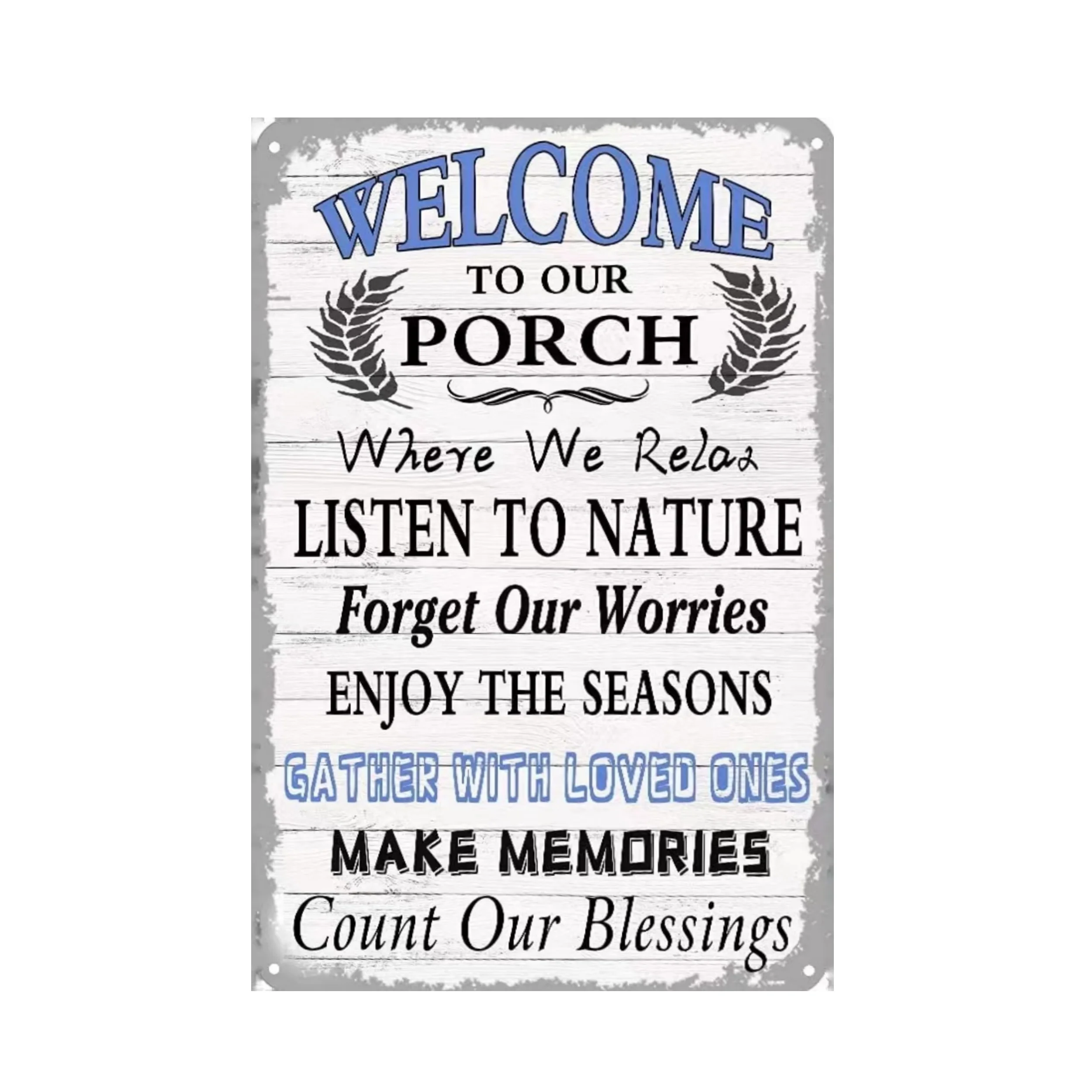 

Welcome To Our Porch" Metal Tin Sign Wall Art Poster, Vintage Plaque Decor, Home Decor, Wall Decor, Restaurant Decor, Bar Decor