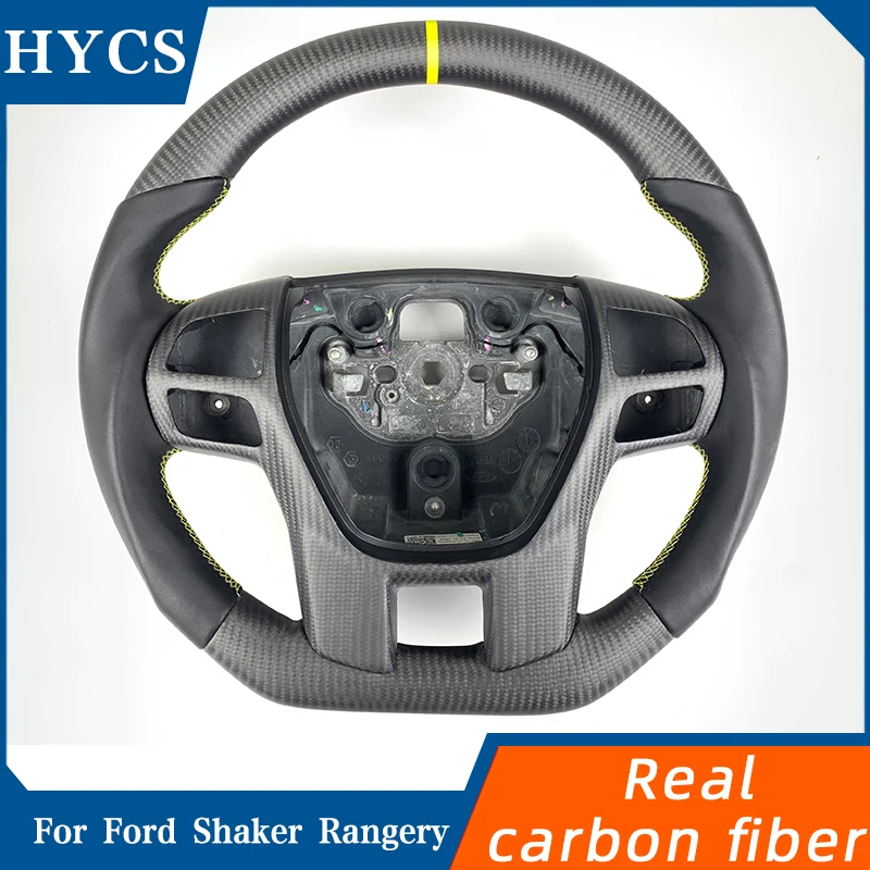 

Car Accessories Matt Carbon Fiber Perforated Leather Steering Wheel for Ford Everest Edge Ranger