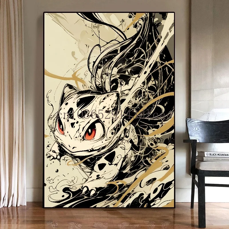 Аниме фигурки Покемон чернильная Картина на холсте картина Пикачу плакаты и