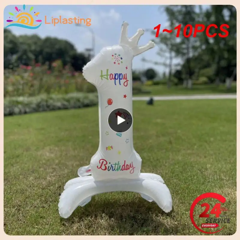 

1~10PCS Inches Standing Birthday Anniversary Balloons Crown Number Aluminum Film Balloons Party Holiday Decoration Inflatable