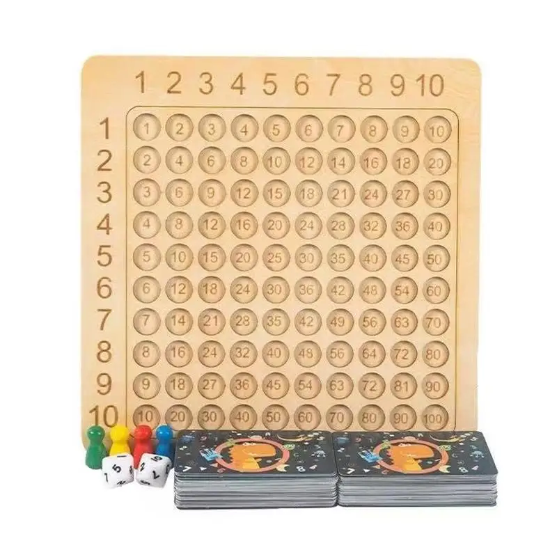 

Wooden Montessori Multiplication Pop Math Table Puzzle Game Toys With A Chessboard Pieces And Flash Cards For Kids Educational