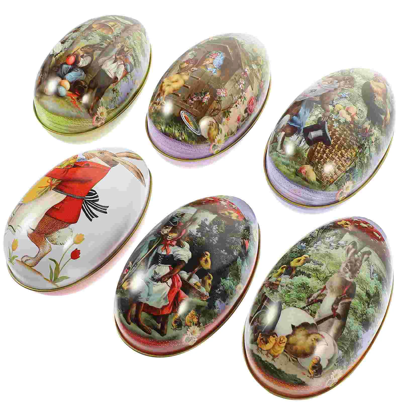 

Easter Box Eggs Tin Tinplate Tins Candy Egg Gift Treat Empty Boxes Party Metal Storage Jar Tea Containers Giving Fillable