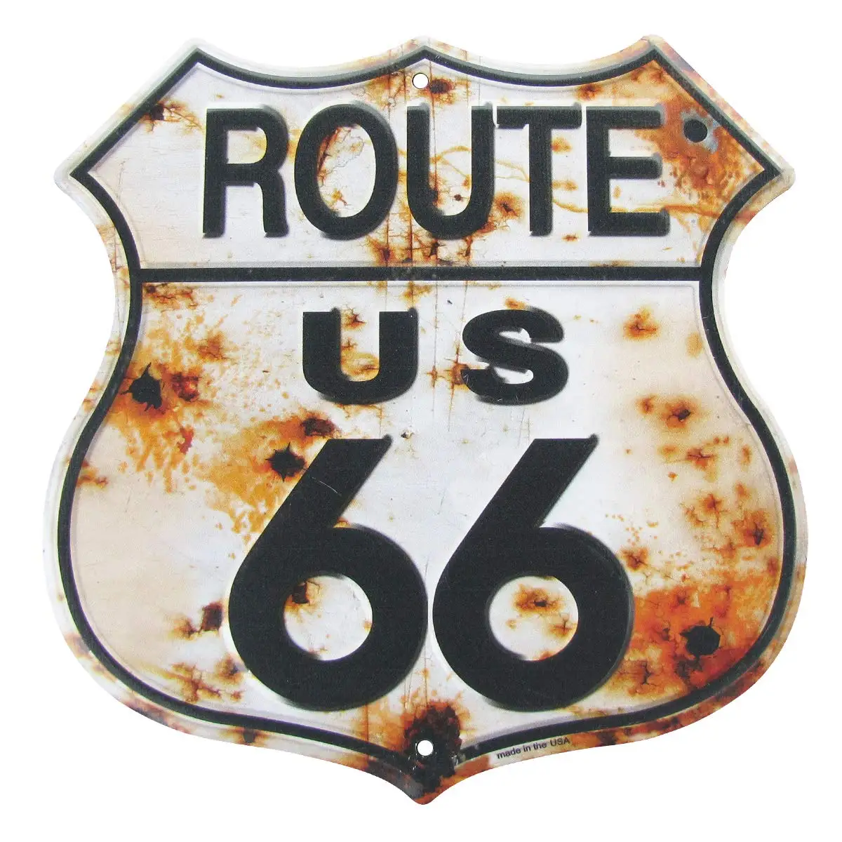 

Maizeco Wall Decor Tin Sign Retro Route 66 Hotrod Shield Bar Poster Coffee Garage Home Pub Beer 12 x 12 Inch Metal Signs