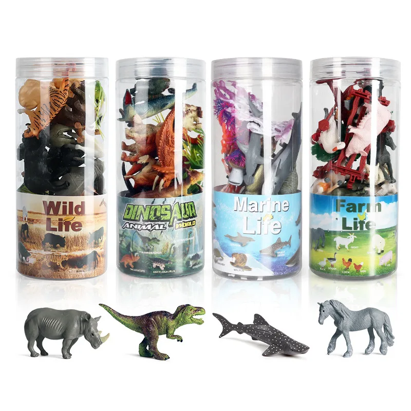 

12Pcs/set Animal Toy Simulation Mini Jungle Dinosaur Wildlife marine life Plastic Model Action Scenes Toy For kids Gift