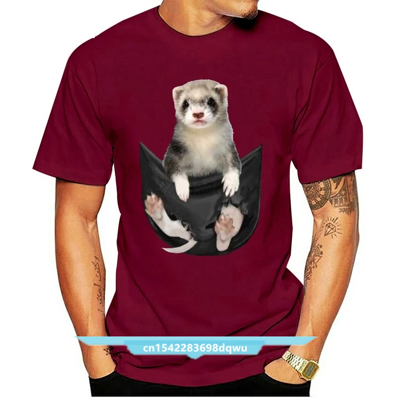 

Men T Shirt Ferret pig pocket Ladies T-Shirt Women T-Shirt