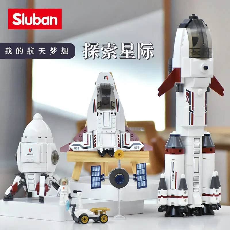 

Saturn Landing Cabin Expedition Rocket Aerospace Space Orbiter Space Shuttle Assembled Model Boy Building Block Toy Gifts