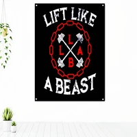 lift like a beast workout motivational poster tapestry wall art fitness bodybuilding exercise banner flag sticker gym decoration
