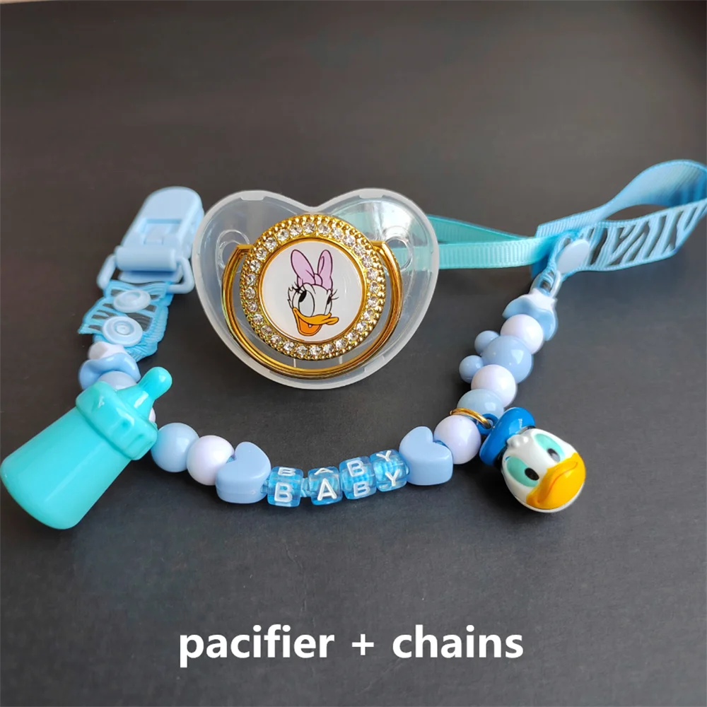 

Disney baby pacifier clip deluxe bling BPA free silicone pacifier rhinestone baby nipple newborn dummy baby shower gift chupeta