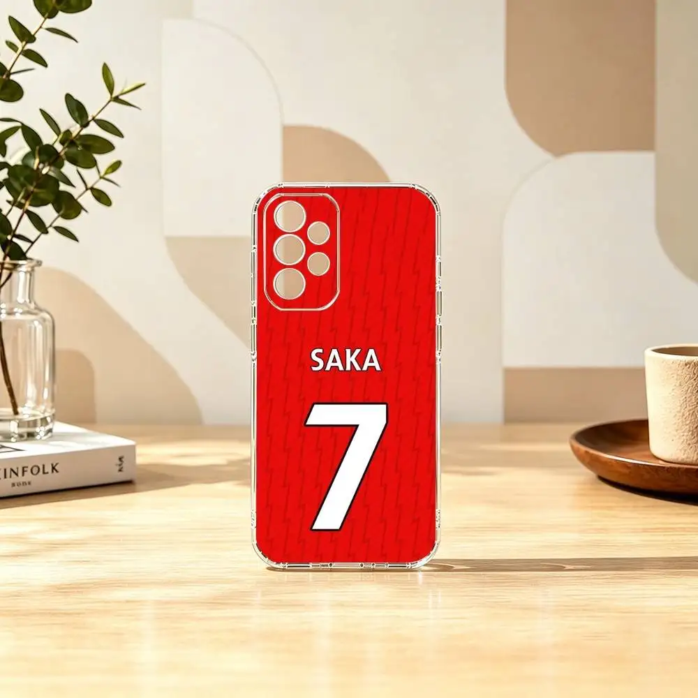 Фото Чехол для телефона Football Sports Bukayo Saka 7, прозрачный, силиконовый, мягкий, для Samsung S25, S24, S21, S22, S23, S30, Ultra, S20, Plus, FE №2