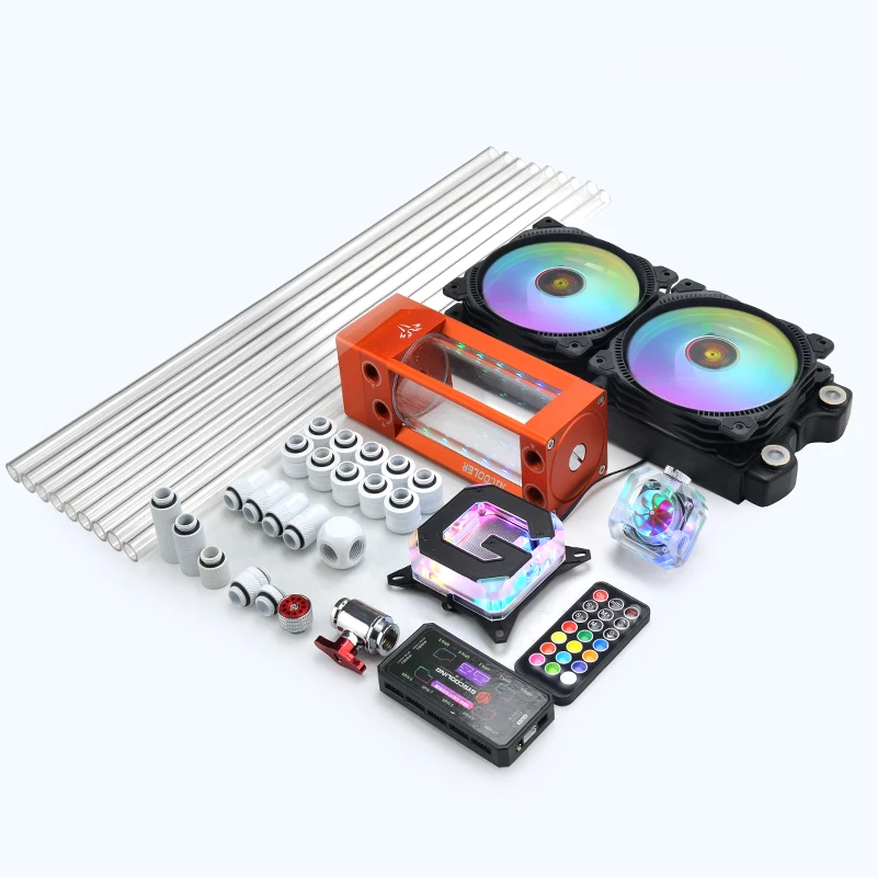 

Syscooling Water Cooling Kit CPU Water Block Water Pump 240mm Radiator PC system Cooler G1/4' fittings hard Tube
