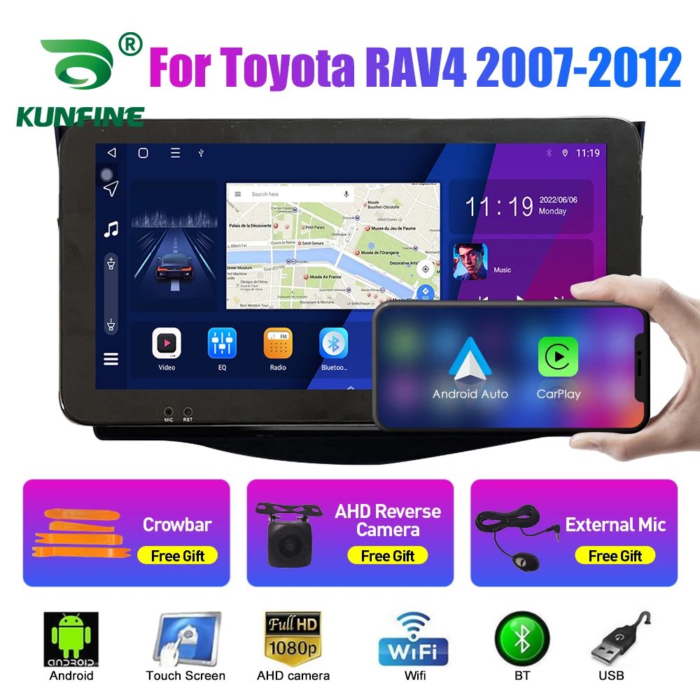 

Автомобильный радиоприемник 10,33 дюйма для Toyota RAV4 2007-2012 2Din Android Восьмиядерный автомобильный стерео DVD GPS-навигатор плеер QLED экран Carplay