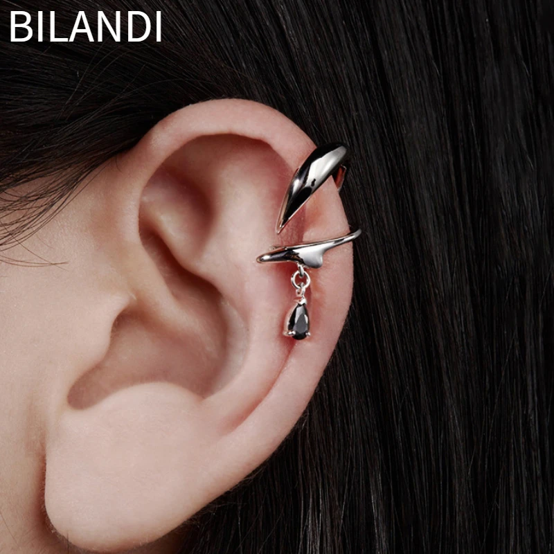 

Bilandi Fashion Jewelry Metallic Silver Color Earcuff Earring For Women Girl Hot Sale Ear Clip Female Party Gift Punk Style