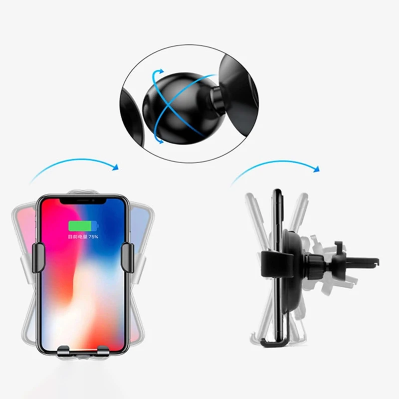 Быстрое автомобильное беспроводное зарядное устройство 10 Вт для Iphone 11 12 Huawei Samsung