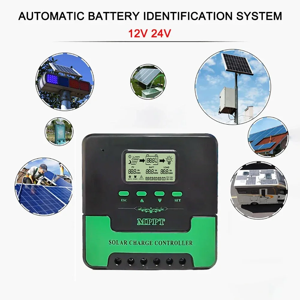 Контроллер заряда солнечной батареи MPPT 40A с WIFI 12/24 В автоматический ЖК-дисплей