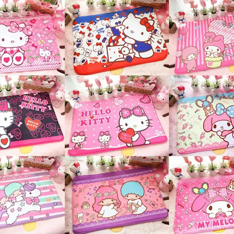 

Sanrio Melody Cinnamoroll Kt Kuromi Pikachu 40*60Cm Coral Velvet Printed Pudding Dog Mat Gifts for Girls Boys Homes Childrens