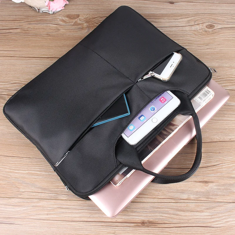 Leisure Business Handbag 15 Inch Multi-Functional Laptop Business Briefcase Messenger Bag Waterproof Fabric Men Women Bag Black