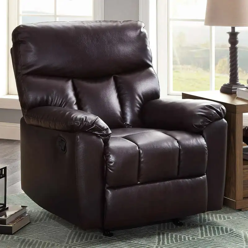 

Space Rocker Recliner, Chocolate Faux Leather Upholstery