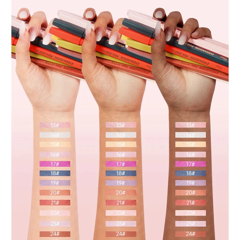 24 цвета тени для век ультратонкая кремовая подводка глаз карандаш с защитой от