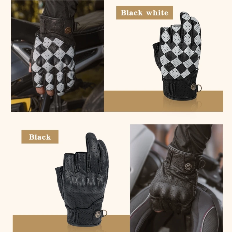 SFK мотоциклетные велосипедные перчатки с половиной пальца из натуральной козьей