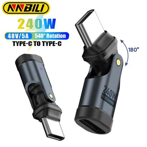 NNBILI 240 Вт USB C-адаптер USB C к Type C OTG Кабель для быстрой зарядки Адаптер типа C «папа-мама» Конвертер для телефона Macbook Ноутбук