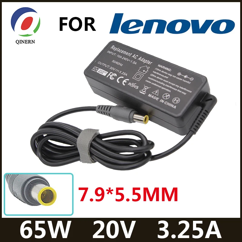 20V 3.25A 65W 7.9*5.5mm 8 pin AC Laptop Adapter For Lenovo IBM C100 C200 N200 X200 X300 R400 R500 T410 T510 V100 V200 Charger