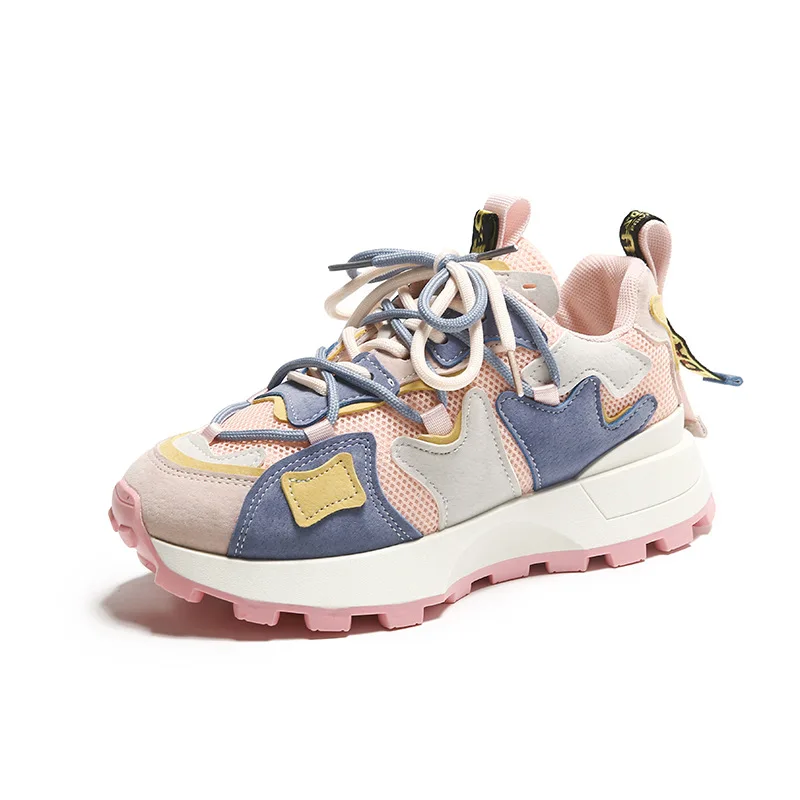 

Sneakers Women Trends 2023 Round ToeDesigner Mixed Colors Deep Mouth Lace-up Platform Purple Luxury Women's Running Shoes