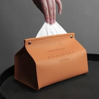 leather tissue box car tissue storage box simple ins style home desktop napkin holder stylish foldable tissue storage box