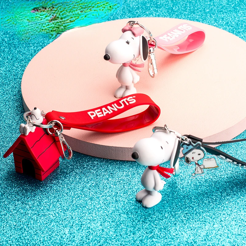 

Anime Figure Cute Little White Dog Keychain Dolls Bag Ornament Pendant Figurine Girl Gifts Action Figure