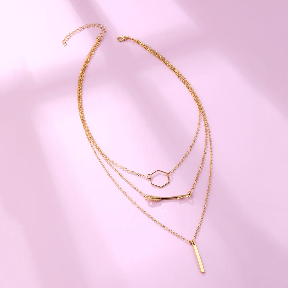 

Long Layered Necklace New Fashion Irregular Pendant Necklace Female Fashion Personality Ladies Party Jewelry Gifts