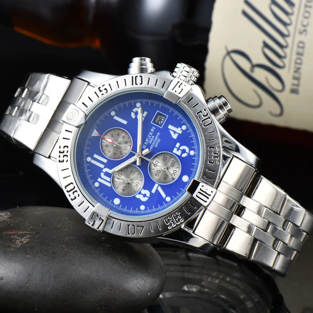 

New Original Brand Chronograph Mens Watches Luxury Stainless Steel Quartz WristWatch Business Automatic Date Sports AAA Clocks
