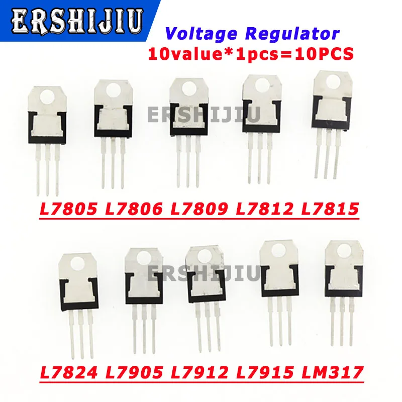 10 шт. L7805 L7806 L7809 L7812 L7815 L7824 L7905 L7912 L7915 LM317T строительный регулятор напряжения 1