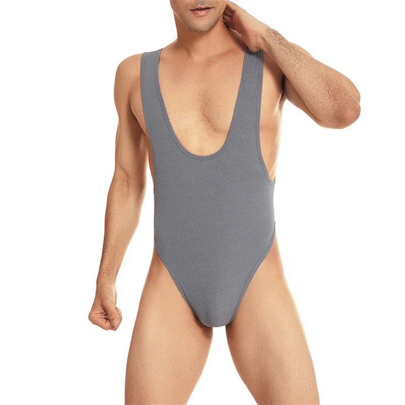 

Elastic Bodysuits Sexy Mens Undershirts Sport Shapewear Fitness Jumpsuits Wrestling Singlet One-Piece Bikini Leotard Underwear